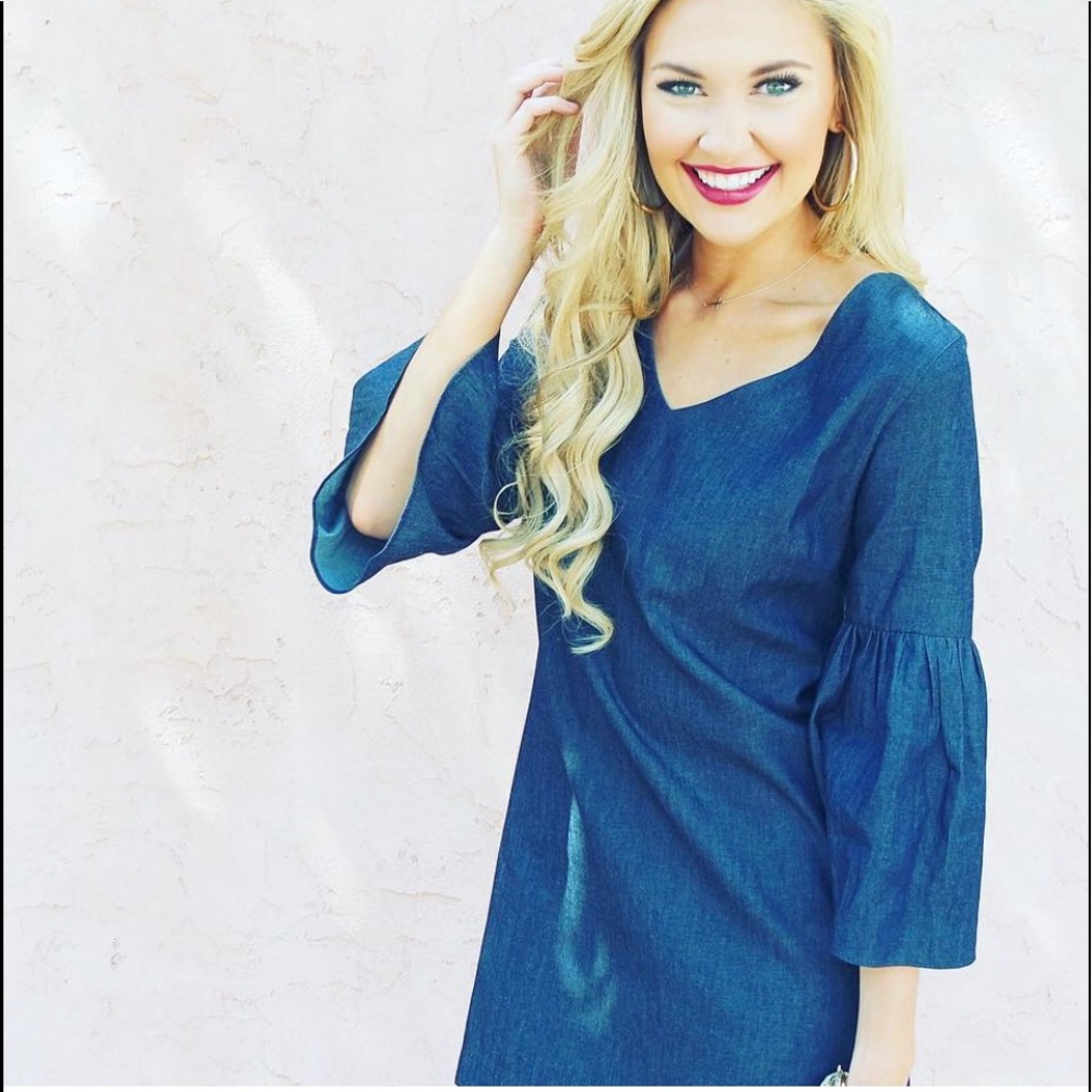 LaRoque Denim Bell Sleeve Dress - Sz M